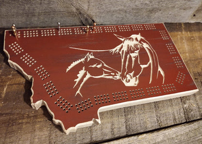 Montana Horse Cribbage Board - Made to order