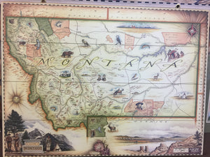 Map of Montana - Mounted [Metal or Wood]