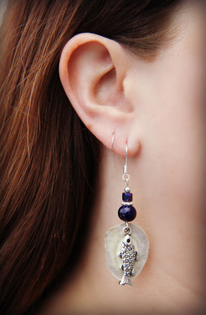 Antler & Fish Dangle Earrings- Montana earrings