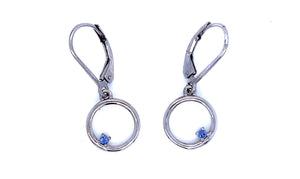 Yogo Sapphire Circle Leverback Earrings