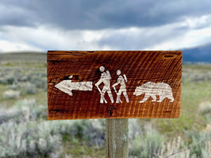 Montana Salvage Wood Hiking Sign