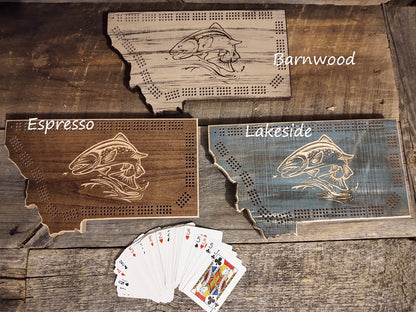 Montana Trout Cribbage Board