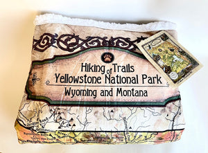 Yellowstone Vintage Map Sherpa Throw Blanket