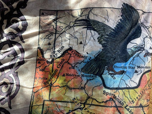Yellowstone Vintage Map Sherpa Throw Blanket