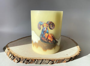 Mountain Goat Flameless Candle by Nancy Cawdrey