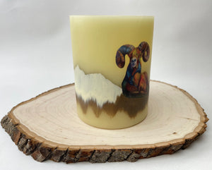 Mountain Goat Flameless Candle by Nancy Cawdrey