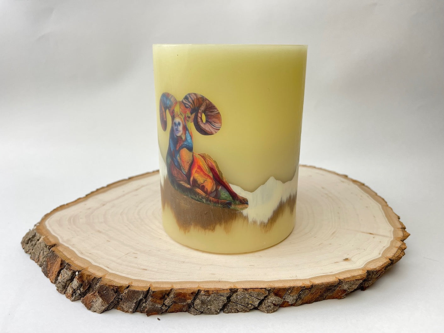 Mountain Goat Flameless Candle by Nancy Cawdrey