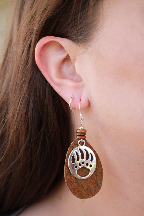 Montana Griz Leather Earrings