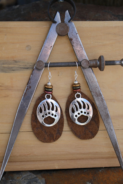 Montana Griz Leather Earrings