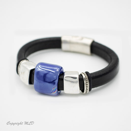 Midnight Blue Leather Bracelet