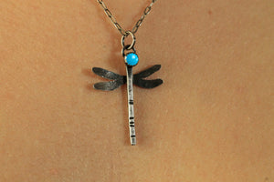 Sterling & Turquoise Dragonfly Necklace