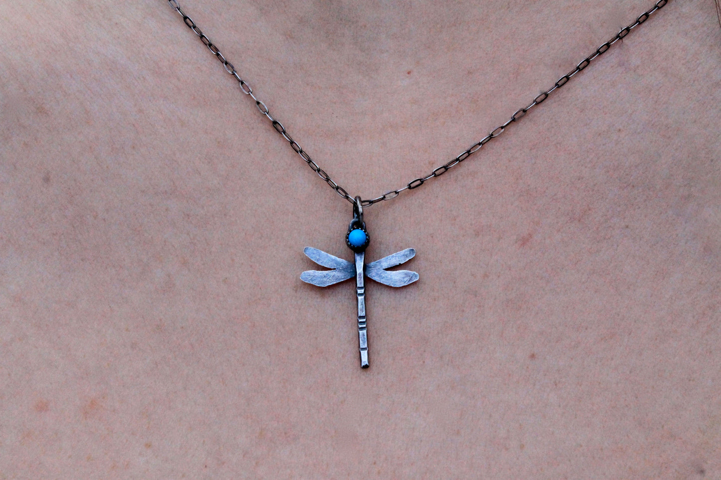 Sterling & Turquoise Dragonfly Necklace