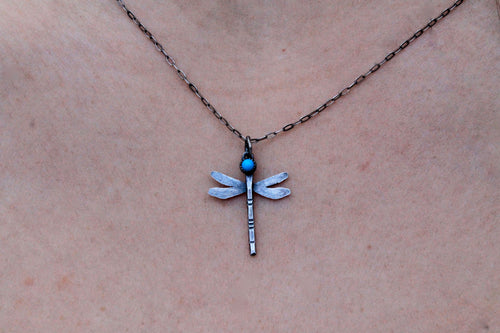 Sterling & Turquoise Dragonfly Necklace