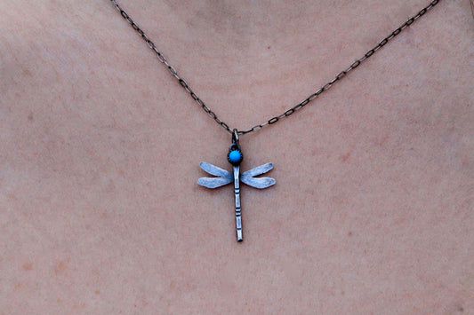 Sterling & Turquoise Dragonfly Necklace
