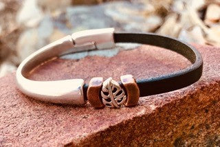Leaf Leather Cuff Bracelet