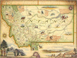 Hand-Drawn Map of Montana