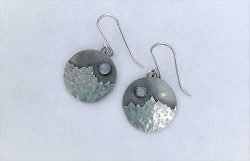 Full Moon Over Bridgers Earrings