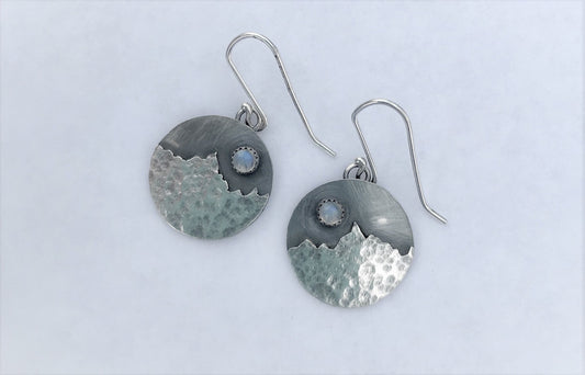 Full Moon Over Bridgers Earrings