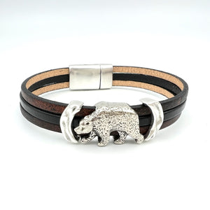Grizzly Bear Bracelet with Magnetic Clasp