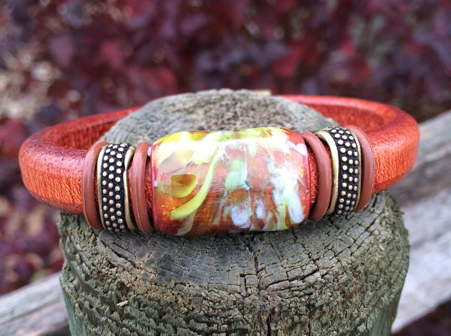 Tamarack Leather Bracelet - Distinctly Montana