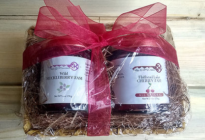 huckleberry jam and Flathead cherry jam