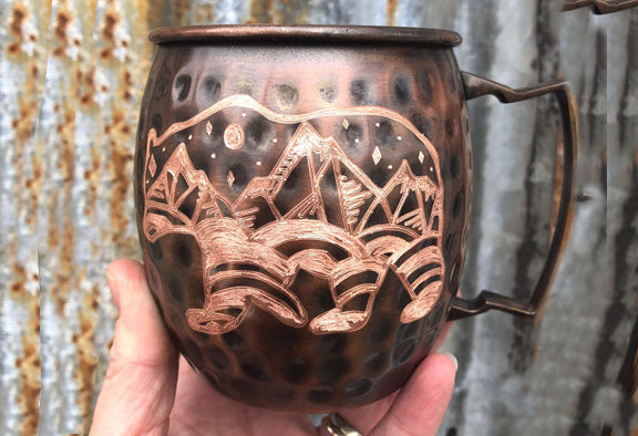 Mountain Bear Copper Mug