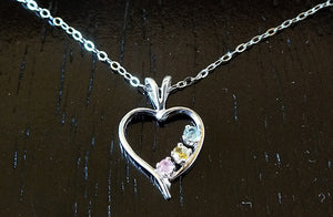 Multi-Color Montana Sapphire Heart Necklace