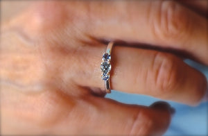 Montana Sapphire Ring, Three Stone