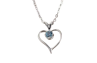Montana Sapphire Necklace, Open Heart Pendant