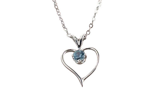 Montana Sapphire Necklace, Open Heart Pendant