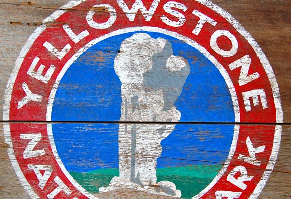 Yellowstone Old Faithful Barnwood Sign