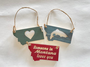 Someone in MT loves you ornament set