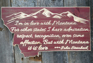 Montana Steinbeck Quote, Montana Sign