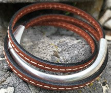 Triple Leather Cuff Bracelet