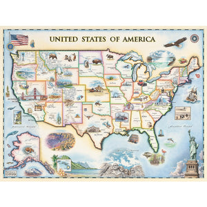 Hand-Drawn Map of USA