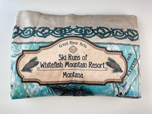 Whitefish Mountain Resort Ski Runs Sherpa Throw Blanket