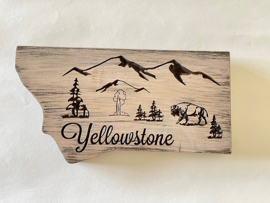Yellowstone National Park Barnwood Sign