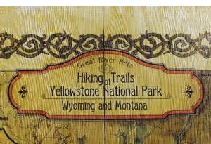 Yellowstone National Park Map Wall Art Detail 1