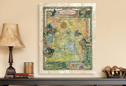 Yellowstone National Park Map Wall Art