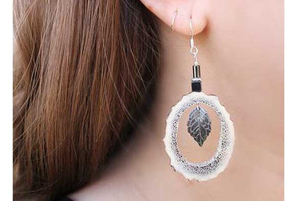 Montana Elk Antler & Leaf Earrings