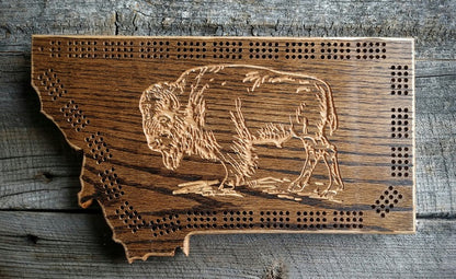 Montana Bison Cribbage Board