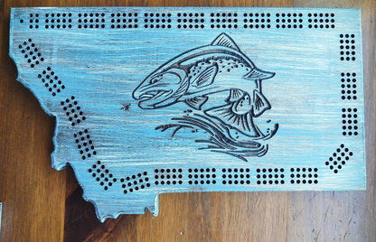 Montana Trout Cribbage Board