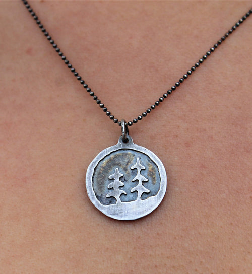 Sterling Silver Pine Tree Necklace