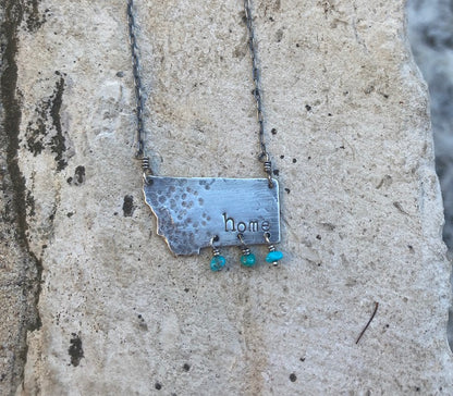 Montana 'Home" Southwest Turquoise & Sterling Necklace