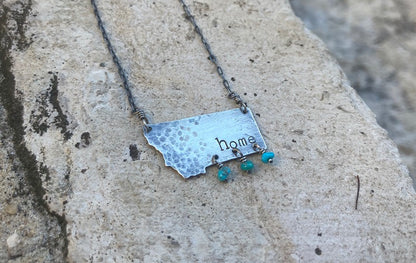 Montana 'Home" Southwest Turquoise & Sterling Necklace