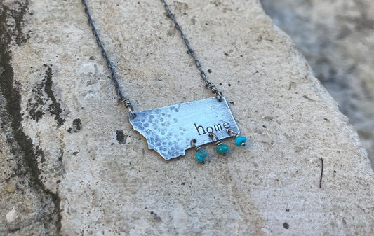 Montana 'Home" Southwest Turquoise & Sterling Necklace