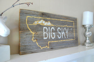 Big Sky Rustic Barnwood Sign