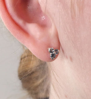 Montana Sapphire Earrings, Three-Stone Sterling