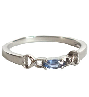 Yogo Sapphire Ring, Marquis Sterling Twist