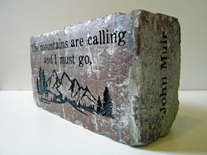 "The Mountain is Calling" Brick Book-ends